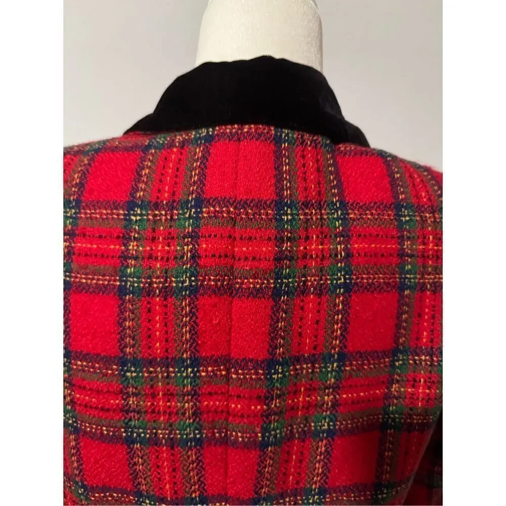 Talbots vintage Y2K plaid Stuart tartan preppy blazer 10P wool mohair blend - Picture 4 of 8